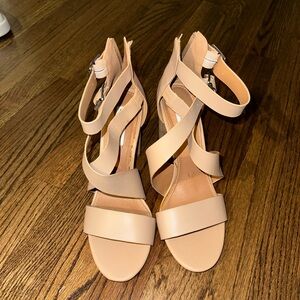 Steve Madden Nude Strappy Block Heel Sandals
